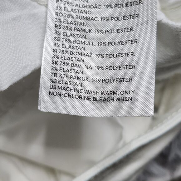 H&M Skinny Jeans Womens Size 4 Straight Leg Mid Rise Stretch Casual Pants White - Picture 12 of 13